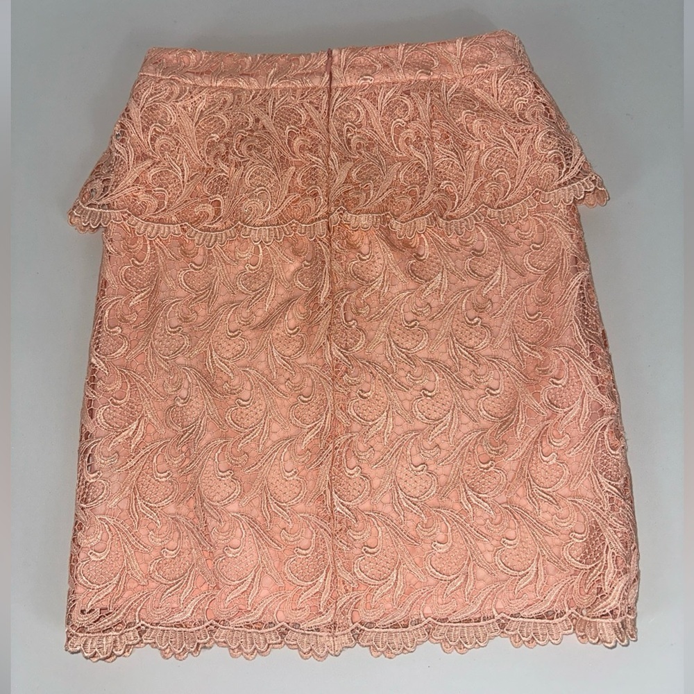 NWT Gianni Bini Sz S Women's Lace Pencil Mini Skirt Brynn  Light Salmon - Picture 3 of 7
